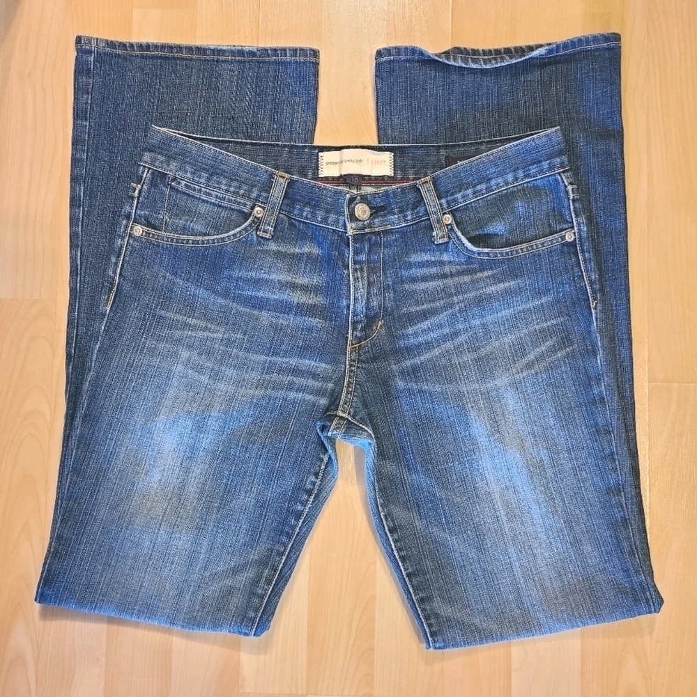Paper Denim & Cloth Jeans Bridgette Low Rise Bootcut Wide Leg Medium Wash Baggy - Picture 2 of 11